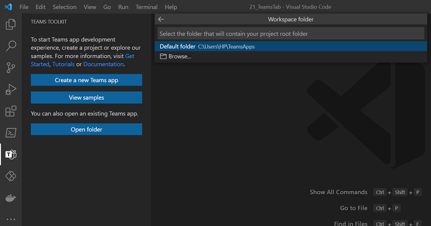 Teams Toolkit for Creating Microsoft Teams Tab